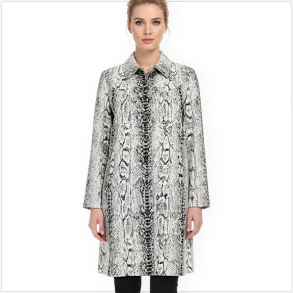 St. John Collection Snake Animal Pattern Knit Swing Jacket Coat $1595 NWT New 2 - Picture 1 of 5